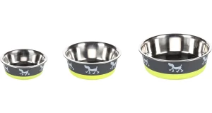 Flamingo Miska dla psa Inox Silhouette limonkowa