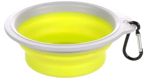 Flamingo Silikonowa miska podróżna dla psa limonkowa