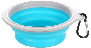 Flamingo Silikonowa miska podróżna dla psa niebieska