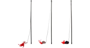 Flamingo Zabawka dla kota wędka myszka