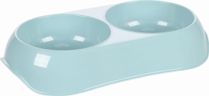 Flamingo Podwójna plastikowa miska dla psa  Muk jasnoniebieska