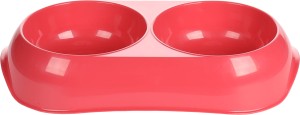 Flamingo Podwójna plastikowa miska dla psa  Muk koralowa
