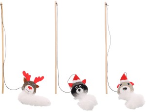 Flamingo Zabawka świąteczna dla kota wędka