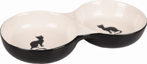 Flamingo Podwójna miska ceramiczna dla kota Nala