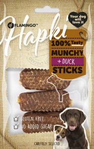 Flamingo Przysmaki Hapki dla psa paluszki z kaczką 100 g