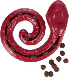 Flamingo Zabawka na smaczki dla psa wąż rolled bordowy