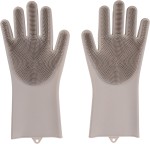 Flamingo Silikonowe rękawice do mycia psa Gloves szare