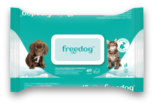 Freedog Chusteczki pielęgnacyjne dla psa i kota z chlorheksydyną 40 sztuk