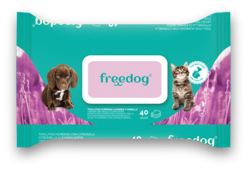 Freedog Chusteczki pielęgnacyjne dla psa i kota lawenda i wanilia 40 sztuk