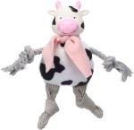 Flamingo Zabawka dla psa piszcząca krówka Sjala z liną 