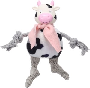 Flamingo Zabawka dla psa piszcząca krówka Sjala z liną 