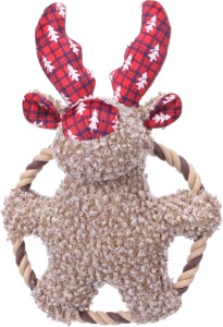 Flamingo Zabawka Świąteczna dla psa Renifer na kółku z liną