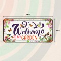 Flamingo Metalowa tabliczka "Welcome To My Garden" 31,8x15,2