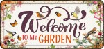 Flamingo Metalowa tabliczka "Welcome To My Garden" 31,8x15,2 cm