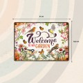 Flamingo Metalowa tabliczka "Welcome To My Garden" 21x14,8