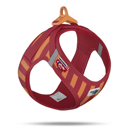 Curli Szelki dla psa Clasp Air Mesh Stripes Red