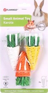 Flamingo Zabawka dla małego zwierzaka  Karota Marchewka 3 sztuki