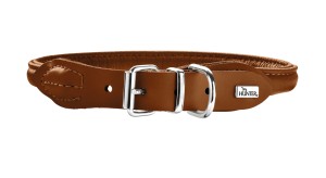 Hunter Obroża Round & Soft Elk koniak ze skóry łosia 