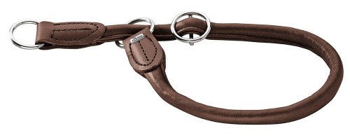 Hunter Obroża półzaciskowa Round &amp; Soft brązowa ze skóry bydlęcej