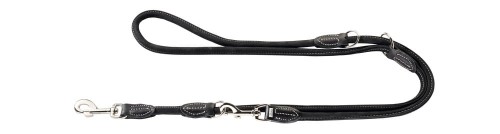 Hunter Smycz przepinana Hunting Round &amp; Soft czarna ze skóry bydlęcej-nubuk